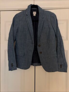 J. Crew Women’s Denim Chambray Light Blue Blazer | size: 0